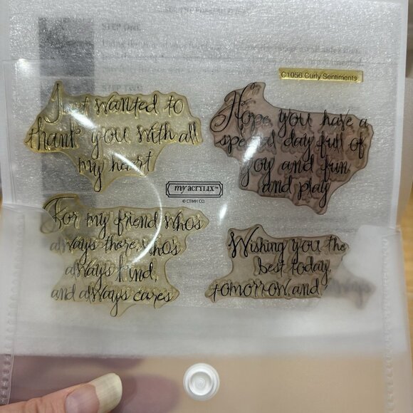 Lot of 3 Close To My Heart My Acrylic Stamp Sets Sentimental Words - Picture 4 of 6